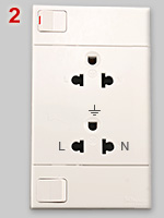 Type A, B, O dual earthed socket