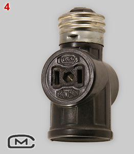 CM lamp socket with twio plug outlets