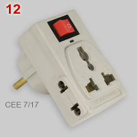 Adapter plug with multiple outlet and combined contacts (2)