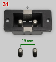 Non-household appliance inlet with 19mm pin spacing
