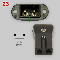 Lookalike C1 and C2 appliance couplers (non-IEC)