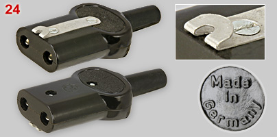 Appliance connector with single sided earth clip (1)