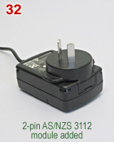 Palm PDA charger with AS/NZS 3112 type wall plug