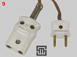 Steatite appliance connector and wall plug