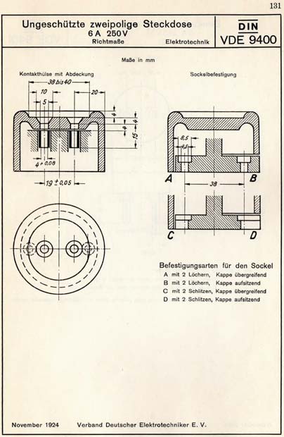 Sheet with DIN-VDE 9400 dimensions