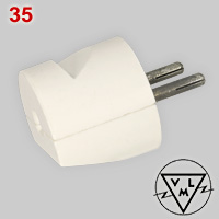 2-pin 6A plug made by VLM (Italy)