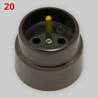 Bakelite socket, 10A-250V, made by L'bnod