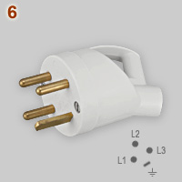 French 20A, 4-pin 3-phase plug