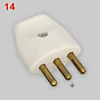 Italian type earthed 6A plug made by Legrand