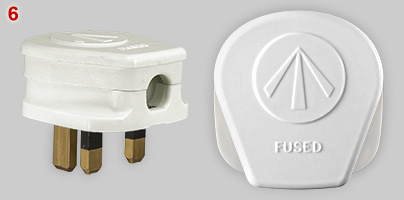 BS1363 plug with broad arrow, government property