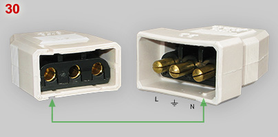BS5733 3-pin extension plug and connector