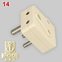 IS 1292 6A adapter for earthed and non-earthed plugs