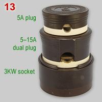 Wylex socket + dual plug + 5A plug