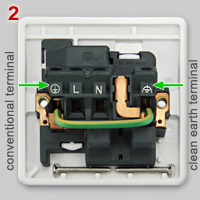 Non-standard BS1363 socket, bottom view