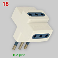 CEI 23-50 10A 3-way multi-plug