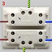 Contacts of Italian 10A / 16A socket
