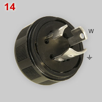 apanese 15A-125V grounded twist lock plug