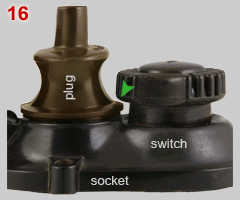 Socket switch knob locks plug
