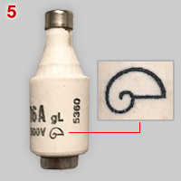 Diazed fuse with snail mark