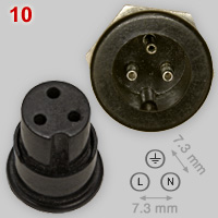 Bulgin 1.5A 50V 3-pin plug and inlet