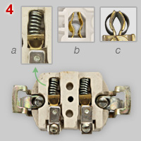 Russian non-earthed socket, detais of contacts (1)