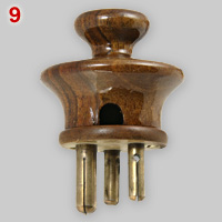 Classic, wooden 3-pin 5A plug
