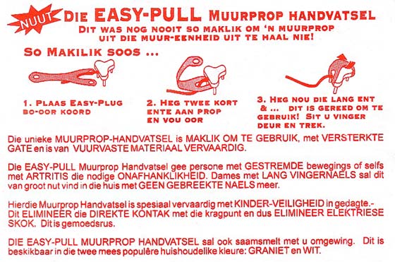 Easy-Pull manual,  Afrikaans