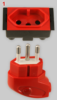 SANS 164-2-1 red dedicated socket and plug